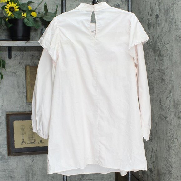 NWT Wild Fable Women's Long Sleeve High Neck Poplin Dress TARD375J S Pink - Picture 3 of 6